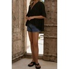 image:imageWomen Ruffle Peplum Summer Tops V Neck Tie Front Short Sleeve T Shirts Casual BlousesBlack