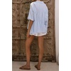 image:imageWomen Ruffle Peplum Summer Tops V Neck Tie Front Short Sleeve T Shirts Casual BlousesBlue