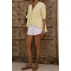 image:imageWomen Ruffle Peplum Summer Tops V Neck Tie Front Short Sleeve T Shirts Casual BlousesYellow