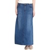 image:imageWomens Stretch Elastic High Waist Washed ALine Denim Jean Maxi Long SkirtLight Blue
