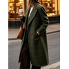 image:imageWomen Long Wool Plaid Pea Coat Breasted Winter Trench OvercoatSmallGreen