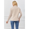 image:imageWomens Cropped Wool Blend Coat Fall Knit Sweater Blazer Notch Lapel Double Breasted Pea Coat JacketApricot