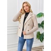 image:imageWomens Cropped Wool Blend Coat Fall Knit Sweater Blazer Notch Lapel Double Breasted Pea Coat JacketApricot