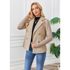 image:imageWomens Cropped Wool Blend Coat Fall Knit Sweater Blazer Notch Lapel Double Breasted Pea Coat JacketKhaki