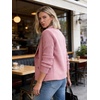 image:imageWomens Cropped Wool Blend Coat Fall Knit Sweater Blazer Notch Lapel Double Breasted Pea Coat JacketPink