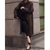 image:imageWomens Leopard Long Trench Coat Fall Fashion Buttons Cheetah Printed Windproof Overcoat with PocketsBrown