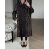 image:imageWomens Leopard Long Trench Coat Fall Fashion Buttons Cheetah Printed Windproof Overcoat with PocketsBrown