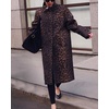 image:imageWomens Leopard Long Trench Coat Fall Fashion Buttons Cheetah Printed Windproof Overcoat with PocketsBrown