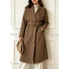 image:imageWomens Long Wool Coat Elegant Warm Winter Wrap Trench Overcoat with Belt  Lapel Collar Wrap Wool Coat Belted Long Winter Wool PeaCoat Midi Wool Blend Trench OvercoatCamel