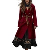 image:imageLong Wool Coat for Women Winter Elegant Double Breast Trench Pea Coat OvercoatsWine