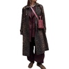 image:imageWomens Leopard Long Trench Coat Fall Fashion Buttons Cheetah Printed Windproof Overcoat with PocketsBrown