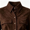 image:imageCHARTOU Women Faux Suede Midi Dress Button Long Sleeve Belted A Line DressCoffee