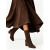 image:imageCHARTOU Women Faux Suede Midi Dress Button Long Sleeve Belted A Line DressCoffee