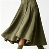 image:imageCHARTOU Women Faux Suede Midi Dress Button Long Sleeve Belted A Line DressGreen