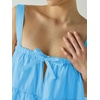 image:imageCHARTOU Women Tiered Ruffle Mini Dress Summer Bow Tie Spaghetti Strap Babydoll Dress Cute Beach CoverupBlue