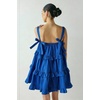 image:imageCHARTOU Women Tiered Ruffle Mini Dress Summer Bow Tie Spaghetti Strap Babydoll Dress Cute Beach CoverupDark Blue