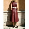 image:imageCHARTOU Womens Classy PU Faux Leather Dress Long Flowy Night Out Dress with PocketsBurgundy