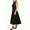 image:imageCHARTOU Womens Sleeveless Lapel Faux Leather Midi Dress Front Button Flared Tank Leather Dress with PocketsBlack