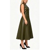 image:imageCHARTOU Womens Sleeveless Lapel Faux Leather Midi Dress Front Button Flared Tank Leather Dress with PocketsGreen
