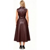 image:imageCHARTOU Womens Sleeveless Lapel Faux Leather Midi Dress Front Button Flared Tank Leather Dress with PocketsWine