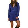 image:imageCHARTOU Women Hooded Sweatshirt Mini Dress Deep V Neck Long Sleeve Ruffle Short DressBlue