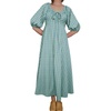 image:imageCHARTOU Women Puff Sleeve Plaid Long Dress Summer Tie Font Flowy Fairy Cottagecore DressBlue Green