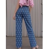 image:imageCHARTOU Straight Wide Leg Jeans for Women High Waisted Y2k Heart Print Denim Pants with PocketsBlue