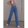 image:imageCHARTOU Straight Wide Leg Jeans for Women High Waisted Y2k Heart Print Denim Pants with PocketsBlue