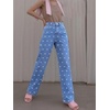 image:imageCHARTOU Straight Wide Leg Jeans for Women High Waisted Y2k Heart Print Denim Pants with PocketsLight Blue