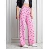 image:imageCHARTOU Straight Wide Leg Jeans for Women High Waisted Y2k Heart Print Denim Pants with PocketsPink