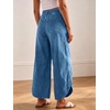image:imageCHARTOU Women Cropped Wide Leg Jeans Y2k Elastic Waist Tulip Hem Baggy Denim PantsBlue