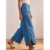 image:imageCHARTOU Women Cropped Wide Leg Jeans Y2k Elastic Waist Tulip Hem Baggy Denim PantsBlue