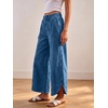 image:imageCHARTOU Women Cropped Wide Leg Jeans Y2k Elastic Waist Tulip Hem Baggy Denim PantsBlue