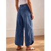 image:imageCHARTOU Women Cropped Wide Leg Jeans Y2k Elastic Waist Tulip Hem Baggy Denim PantsDark Blue