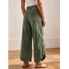 image:imageCHARTOU Women Cropped Wide Leg Jeans Y2k Elastic Waist Tulip Hem Baggy Denim PantsGreen