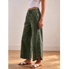 image:imageCHARTOU Women Cropped Wide Leg Jeans Y2k Elastic Waist Tulip Hem Baggy Denim PantsGreen