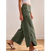 image:imageCHARTOU Women Cropped Wide Leg Jeans Y2k Elastic Waist Tulip Hem Baggy Denim PantsGreen