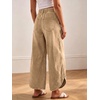 image:imageCHARTOU Women Cropped Wide Leg Jeans Y2k Elastic Waist Tulip Hem Baggy Denim PantsKhaki