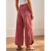 image:imageCHARTOU Women Cropped Wide Leg Jeans Y2k Elastic Waist Tulip Hem Baggy Denim PantsRed