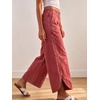 image:imageCHARTOU Women Cropped Wide Leg Jeans Y2k Elastic Waist Tulip Hem Baggy Denim PantsRed