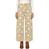 image:imageCHARTOU Women High Rise Wide Leg Jeans Baggy Crop Cuffed Hem Denim Polka Dot PantsKhaki