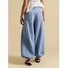 image:imageCHARTOU Women Y2k Lotus Jeans Tie Balloon Wide Leg Denim Pants Mid Waist Cargo Baggy Jeans Sweatpants MediumBlue
