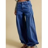 image:imageCHARTOU Women Y2k Lotus Jeans Tie Balloon Wide Leg Denim Pants Mid Waist Cargo Baggy Jeans Sweatpants SmallDark Blue
