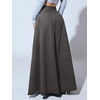 image:imageHigh Waisted Maxi Denim Skirt Women Elegant Pleated Button Up Patchwork Flowy Long Jean SkirtsGrey