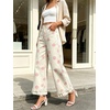 image:imageWomen Denim Camo Pants Y2k Ruffle Hem Cropped Wide Leg Jeans with PocketsBeige