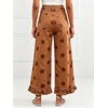 image:imageWomen Denim Camo Pants Y2k Ruffle Hem Cropped Wide Leg Jeans with PocketsBrown
