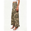 image:imageWomen Denim Camo Pants Y2k Ruffle Hem Cropped Wide Leg Jeans with PocketsCamo