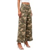 image:imageWomen Denim Camo Pants Y2k Ruffle Hem Cropped Wide Leg Jeans with PocketsCamo