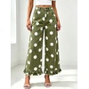 image:imageWomen Denim Camo Pants Y2k Ruffle Hem Cropped Wide Leg Jeans with PocketsGreen