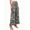image:imageWomen Denim Camo Pants Y2k Ruffle Hem Cropped Wide Leg Jeans with PocketsGrey Camo